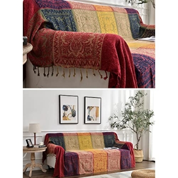 Stylish Boho Throw Blanket for Bed and Couch Elegance