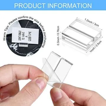 Acrylic Place Card Holders 1.2 Inch Name Card Holder Stands Clear Table Number Stands Wedding Sign Holders Card Display Stand for Table Wedding Photos Office Menu Meeting (100 Pieces)