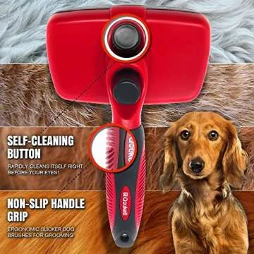 QOUKETT Self-Cleaning Slicker Brush for Pets