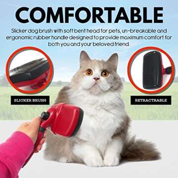 QOUKETT Self-Cleaning Slicker Brush for Pets