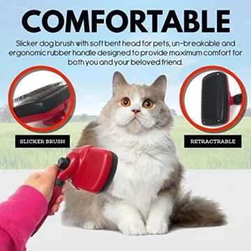 QOUKETT Self-Cleaning Slicker Brush for Pets