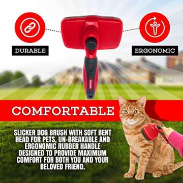 QOUKETT Self-Cleaning Slicker Brush for Pets