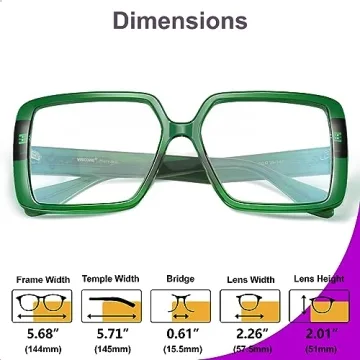 VISOONE Oversized Blue Light Blocking Glasses for Women