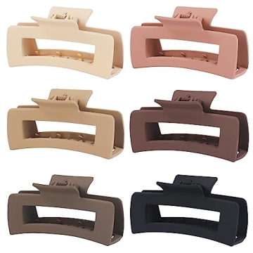 Sisiaipu Stylish 6-Piece Hair Claw Clips for All Hair Types