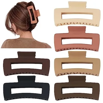 Sisiaipu Stylish 6-Piece Hair Claw Clips for All Hair Types