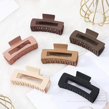 Sisiaipu Stylish 6-Piece Hair Claw Clips for All Hair Types