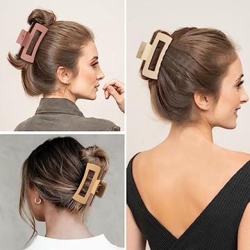 Sisiaipu Stylish 6-Piece Hair Claw Clips for All Hair Types