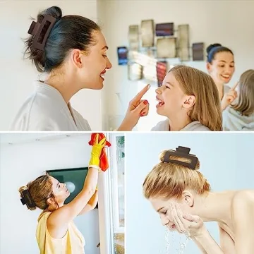 Sisiaipu Stylish 6-Piece Hair Claw Clips for All Hair Types