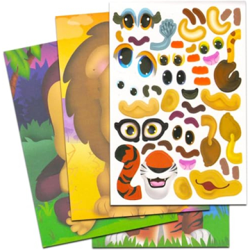 Fun Make a Face Sticker Books for Kids Ages 3-10 - Set of 3