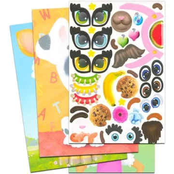 Fun Make a Face Sticker Books for Kids Ages 3-10 - Set of 3