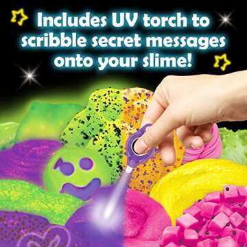 Original Stationery Glow in The Dark Slime Kit for Boys to Make Neon Crunchy Slime, Floam and Jelly Cube Slime, 39 Piece Kit with Lots of Glitter Add in’s, Slime Kit Gifts for Girls 10-12 Years Old