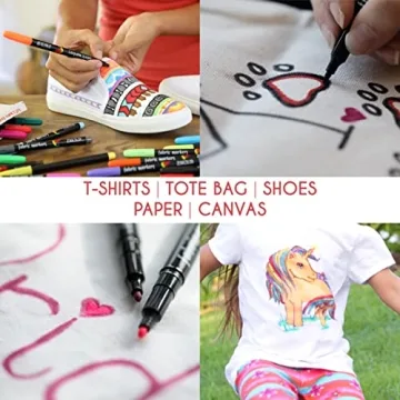 Zenacolor 20 Fabric Markers Permanent Vibrant Colors