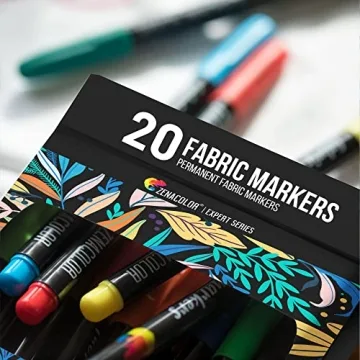 Zenacolor 20 Fabric Markers Permanent Vibrant Colors