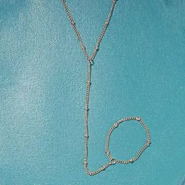 Yheakne Boho Satellite Finger Ring Bracelet Gold Ring Wrist Bracelet Hand Chain Vintage Ball Slave Bracelet Minimalist Satellite Dotted Chain Bracelet Jewelry for Women