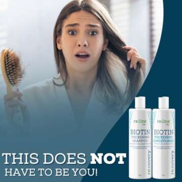 Biotin Shampoo for Hair Growth - Thickening Shampoo for Hair Loss All Natural for Thinning Hair - Rosemary Aloe Vera Coconut - for Women Men - Sulfate Free Paraben Free - Safe for Color Treated Hair