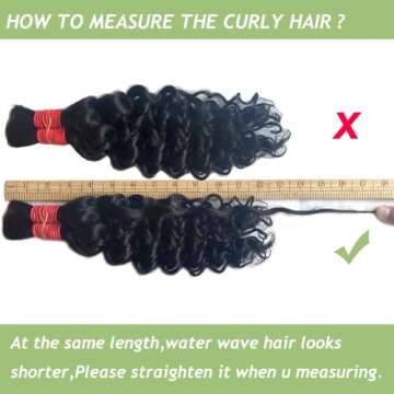 YOMIO Human Hair Braiding Hair Water Wave Bulk 16 Inch 100g (1Pack-2Bundles) for Braiding No Weft, Boho Braids