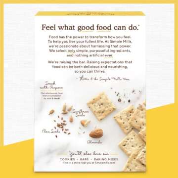 Simple Mills Almond Flour Crackers, Black Cracked Pepper - Gluten Free, Vegan, Healthy Snacks, Plant Based, 4.25 Ounce (Pack of 3)