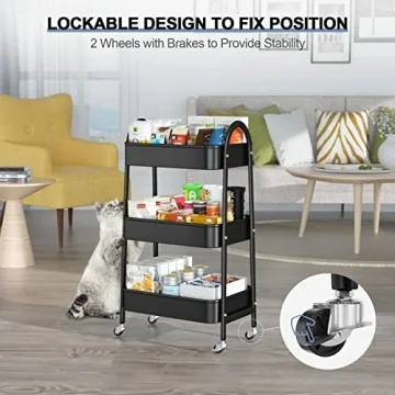 EAGMAK Metal 3 Tier Cart - Stylish & Versatile Storage