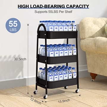 EAGMAK Metal 3 Tier Cart - Stylish & Versatile Storage