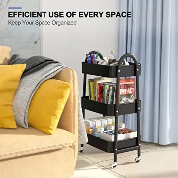EAGMAK Metal 3 Tier Cart - Stylish & Versatile Storage