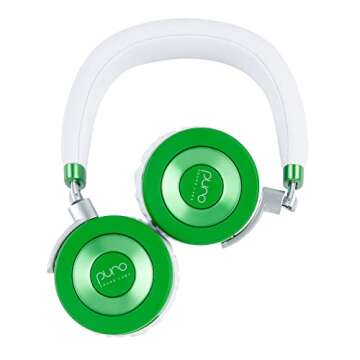 Puro Sound Labs JuniorJams Volume Limiting Headphones for Kids 3+ Protect Hearing – Foldable & Adjustable Bluetooth Wireless Headphones for Tablets, Smartphones, PCs – 22-Hour Battery Life, Green