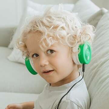 Puro Sound Labs JuniorJams Volume Limiting Headphones for Kids 3+ Protect Hearing – Foldable & Adjustable Bluetooth Wireless Headphones for Tablets, Smartphones, PCs – 22-Hour Battery Life, Green