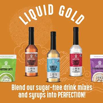 Lakanto Sugar Free Simple Flavoring Syrup - Monk Fruit Sweetener, Perfect for Coffee, Cocktails, Snow Cones, Sodas, Other Drinks, Keto Diet Friendly, 1g Net Carb, Vegan (Caramel - 25.4 fl oz)