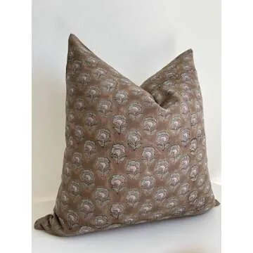 Canyon Theory Hand Block Print Throw Pillow Cover - Emery