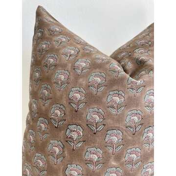 Canyon Theory Hand Block Print Throw Pillow Cover - Emery
