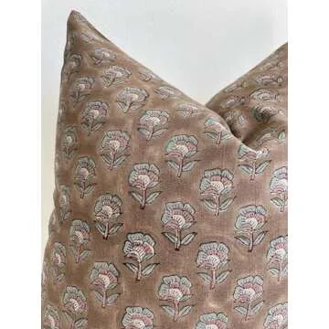 Canyon Theory Hand Block Print Throw Pillow Cover - Emery