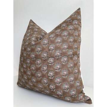 Canyon Theory Hand Block Print Throw Pillow Cover - Emery