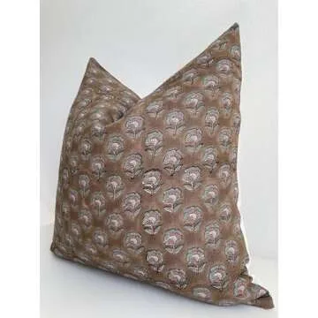 Canyon Theory Hand Block Print Throw Pillow Cover - Emery