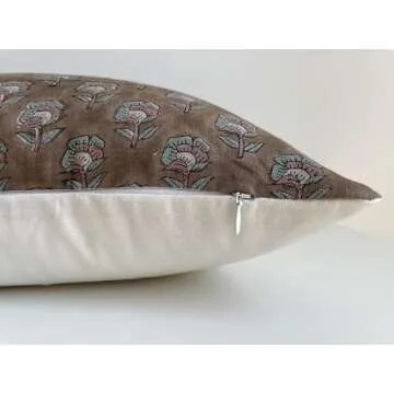 Canyon Theory Hand Block Print Throw Pillow Cover - Emery