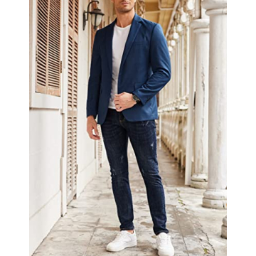 COOFANDY Men's One Button Sport Coat - Stylish Blazer Jacket
