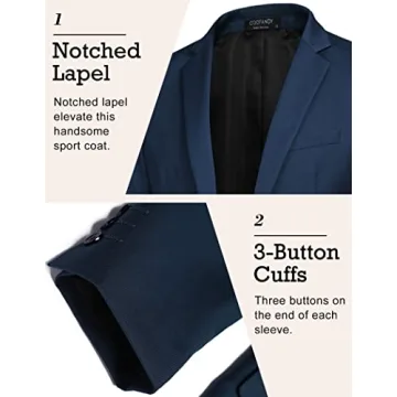 COOFANDY Men's One Button Sport Coat - Stylish Blazer Jacket