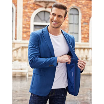 COOFANDY Men's One Button Sport Coat - Stylish Blazer Jacket