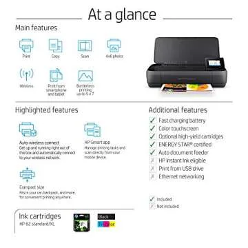 HP OfficeJet 250 Portable All-in-One Printer with Wireless Printing