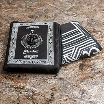 ABDEEZ [Pack of 2] Portable Travel Prayer Mats | Compass, Weights (Keeps mat in Place), and Pouch, P...