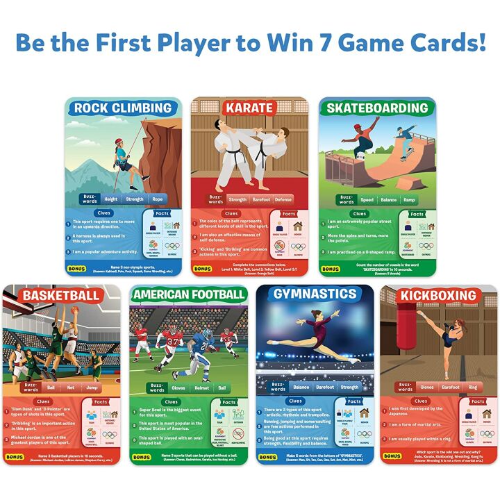 Skillmatics Sports Trivia Game for Ages 6 and Up