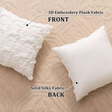 SINYASAN Set of 2 Snowflake Christmas Throw Pillow Covers 18x18 Inch White Reindeer Shaped Soft Plush Pillow Covers Winter Farmhouse Decorative Pillow Covers for Thanksgiving Home Decor Sofa Couch Bed