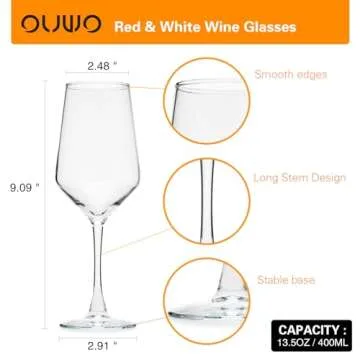 OUWO 4-Piece Wine Glass Set for Elegance and Durability