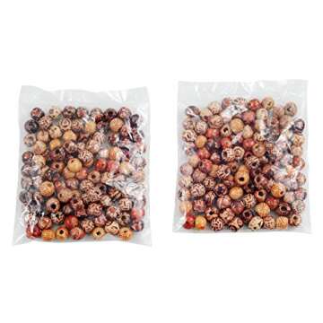 Wholesale 200pcs Natural Painted Wood Beads for Crafts