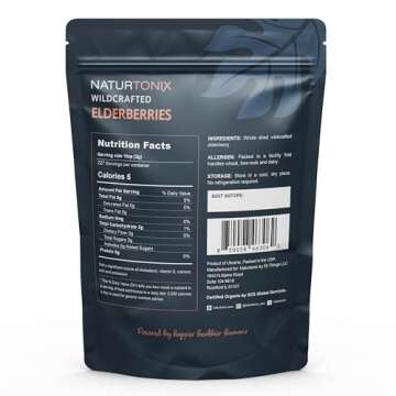 Naturtonix Whole Dried Elderberries - Natural Immune Booster for Syrup, Jam & Gummies 1 Pound