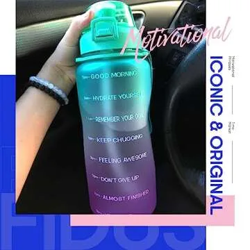 Fidus Motivational Water Bottle with Time Marker 64oz