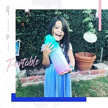 Fidus Motivational Water Bottle with Time Marker 64oz