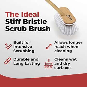 Shurhold Marine Mate Boat Deck Brush - Heavy Duty Cleaning Tool