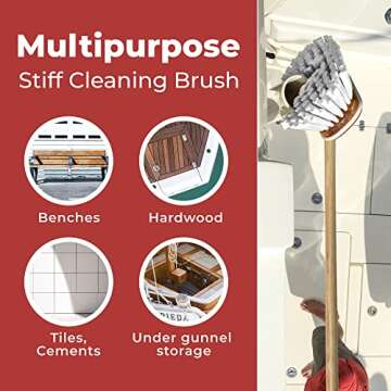Shurhold Marine Mate Boat Deck Brush - Heavy Duty Cleaning Tool