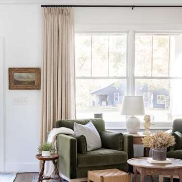 TWOPAGES 52 W x 96 L inch Pinch Pleat Unlined Darkening Drape Faux Linen Curtain Drapery Panel for Living Room Bedroom Meetingroom Club Theater Patio Door (1 Panel),Tapioca