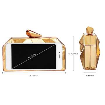 HBselect Clutch Purses for Women, Gold Clutch Evening Bag for Women Clutch Purse for Wedding Party Purse Handbag