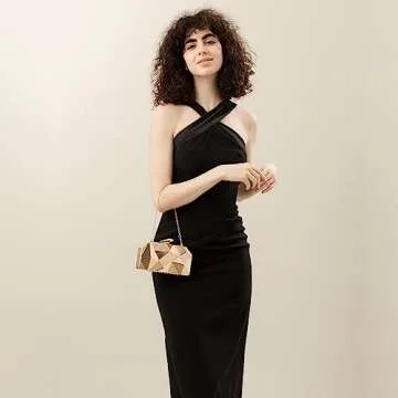 HBselect Clutch Purses for Women, Gold Clutch Evening Bag for Women Clutch Purse for Wedding Party Purse Handbag